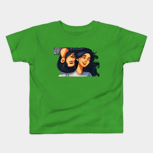 Happy Couple Kids T-Shirt by robinartfx